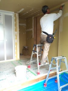 浴室周りのクロス工事